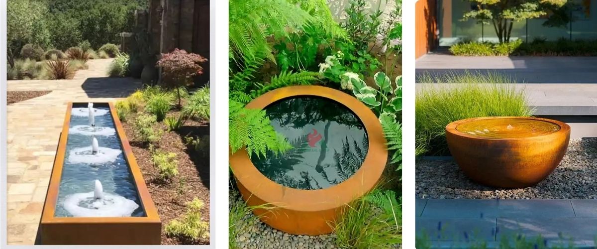 rusted steel water pond